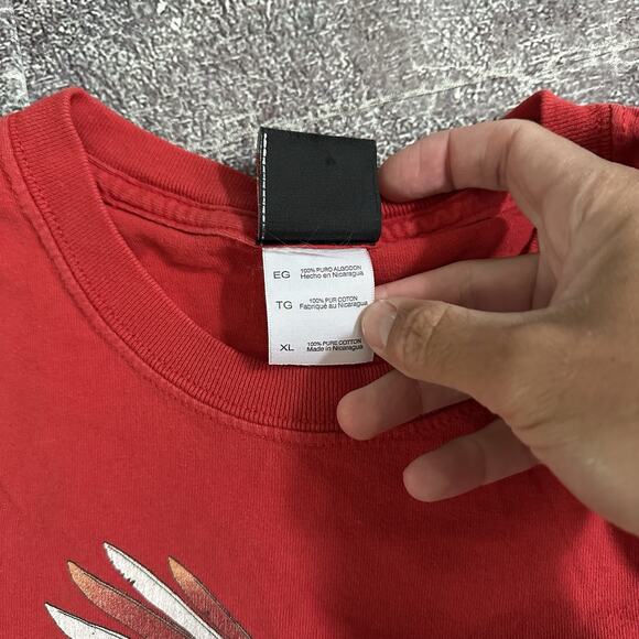 Men's Vintage 90's Harley Davidson Motorcycles Red USA Flag Eagle T Shirt Sz XL - Picture 3 of 4